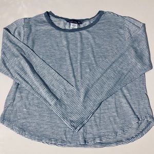 Gray & White Striped Crop Top